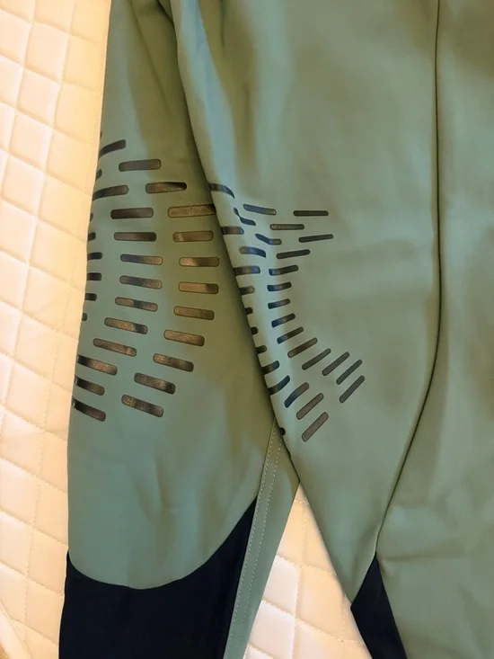 Horse Pilot Fleur de Lis Olive Green Performance Riding Breeches - Picture 3 of 7